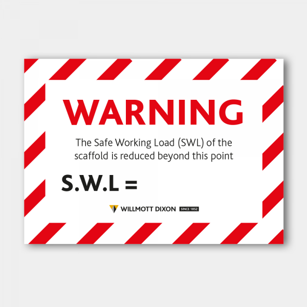 Safe Working Load Sign – Construction